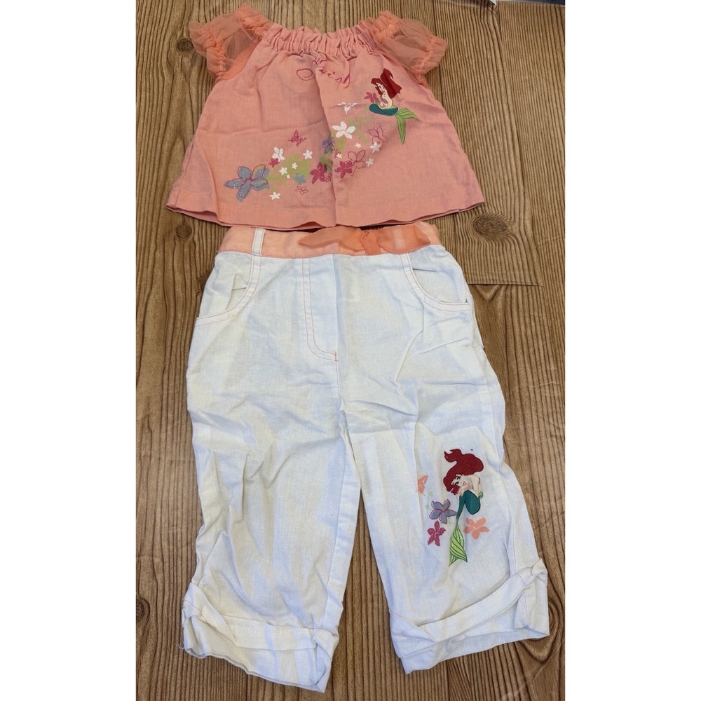 Vintage Wonderful World Of Disney‎ Little Mermaid Ariel Pants Shirt 12 Months